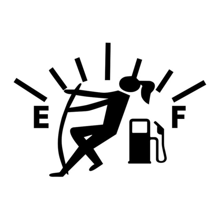 Female Pull Fuel Tank Pointer To Full Hellaflush Reflective Vinyl Car Sticker, Female (Black), Female (Colour)