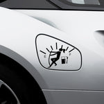 Female Pull Fuel Tank Pointer To Full Hellaflush Reflective Vinyl Car Sticker, Female (Black), Female (Colour)