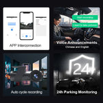 車載WiFiデュアルカメラ 隠し360度回転式ドライブレコーダー、WiFiデュアルカメラ