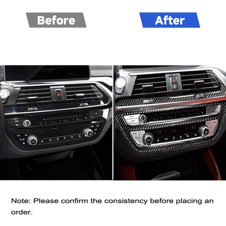2 in 1 Car Carbon Fiber Air Conditioner CD Control Panel M Performance Decorative Sticker for BMW G01 X3 2018-2020 / G02 X4 2019-2020, Left Drive, 2 in 1 Air Conditioner CD Control Panel
