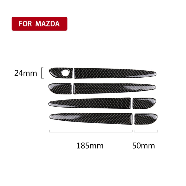 One Set Car Carbon Fiber Outside Door Handle without Smart Hole Decorative Sticker for Mazda CX-5 2017-2018, Right Drive, Outside Door Handle without Smart Hole, Right Drive
