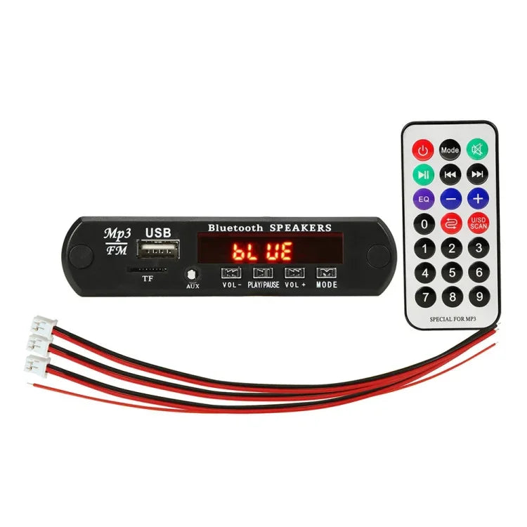 車用12VオーディオMP3プレーヤーデコーダーボード FMラジオ TFカード USB AUX、Bluetooth / リモコン付き、23