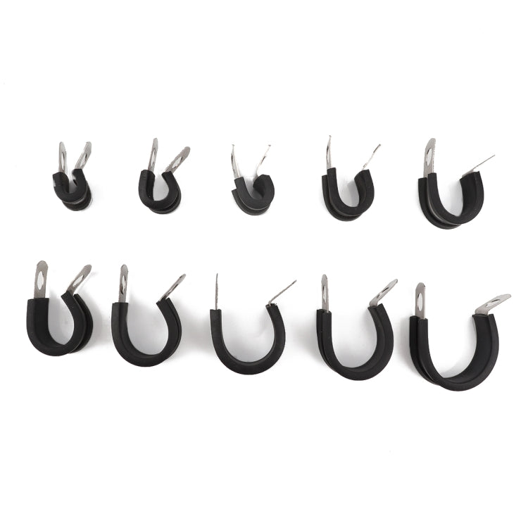 10 PCS Car Rubber Cushion Pipe Clamps Stainless Steel Clamps, Size: 1 inch (25mm), Size: 1 inch (25mm)