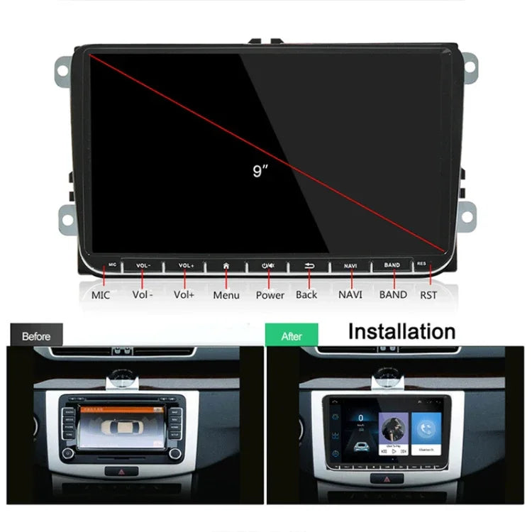 CKVW92 HD 9インチ 2Din Android 6.0 車載MP5プレーヤー GPSナビゲーション マルチメディアプレーヤー Bluetoothステレオラジオ フォルクスワーゲン対応 FM & ミラーリンク対応 ヨーロッパ地図版、ヨーロッパ地図版