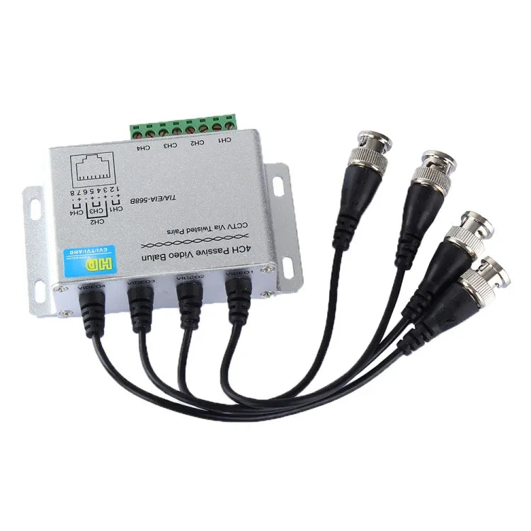 HD204A-F HD-CVI/TVI/AHD CCTV 4CH UTP パッシブビデオバラン、HD204A-F