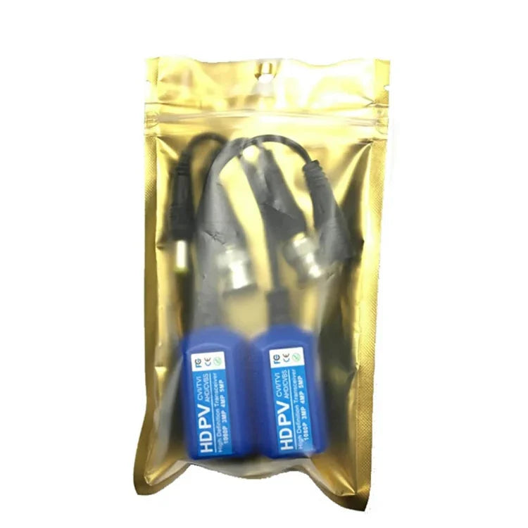 2 PCS Anpwoo 215PV 2 in 1 power video balun in packaging, with connectors for HD-CVI/AHD/CVI cameras.