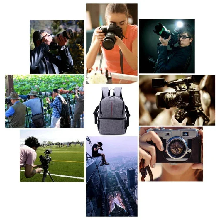 多機能防水ナイロンショルダーバックパック パッド入り衝撃吸収カメラケースバッグ Nikon Canon DSLRカメラ用