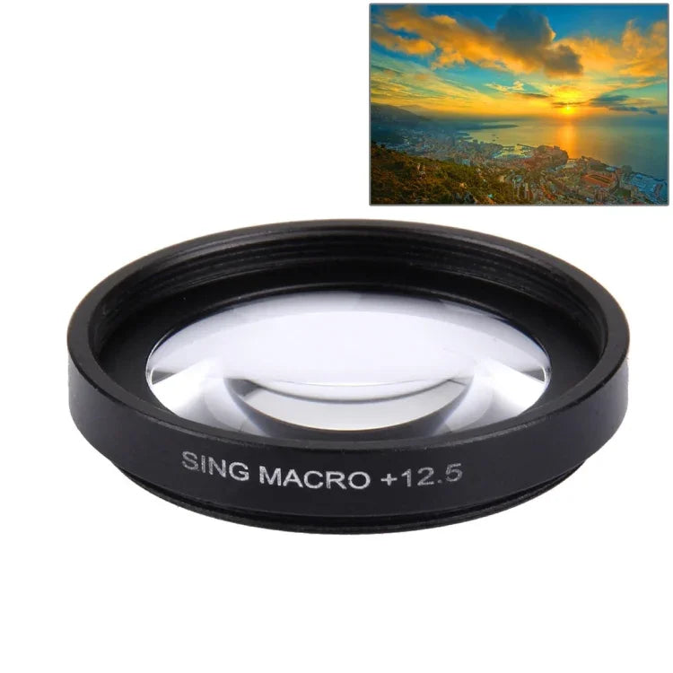 JUNESTAR GoPro＆Xiaomi Xiaoyi Yi スポーツアクションカメラ用プロフェッショナル37mm 12.5Xマクロレンズフィルター＋レンズ保護キャップ、12.5Xマクロレンズ