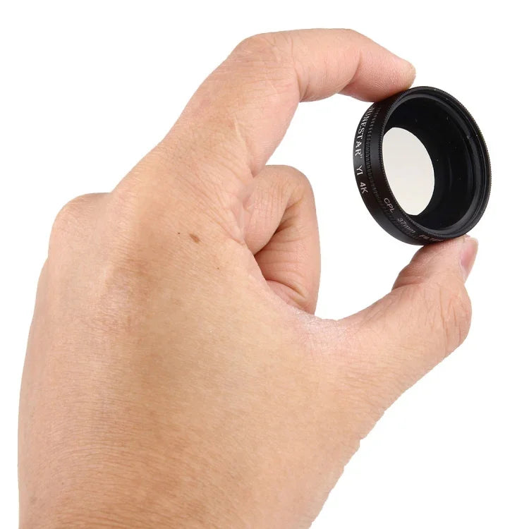 JUNESTAR Xiaomi Xiaoyi Yi II 4Kスポーツアクションカメラ用プロフェッショナル37mm CPLフィルター＋レンズ保護キャップ、CPLフィルター＋レンズキャップ