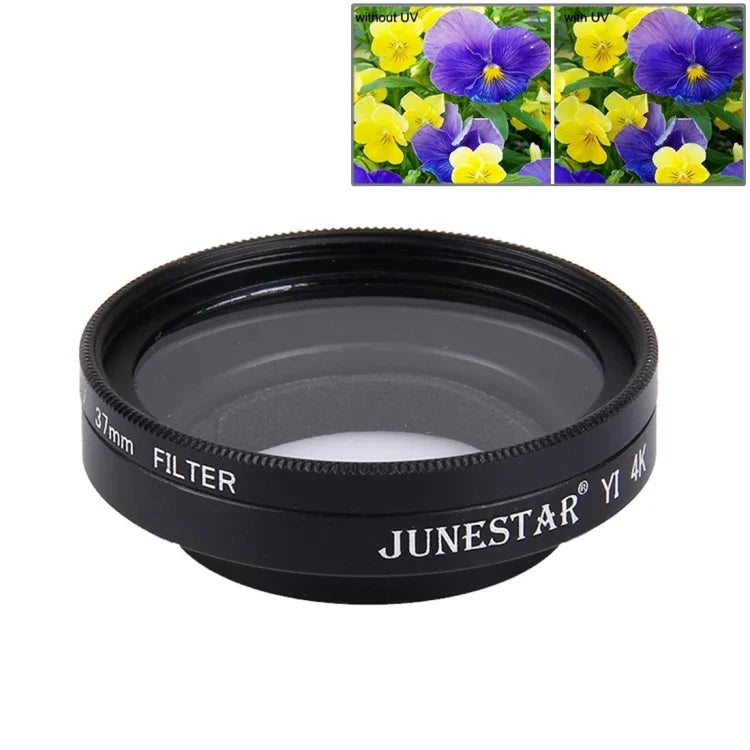 JUNESTAR Xiaomi Xiaoyi Yi II 4Kスポーツアクションカメラ用プロフェッショナル37mm UVフィルター＋レンズ保護キャップ、UVフィルター＋レンズキャップ