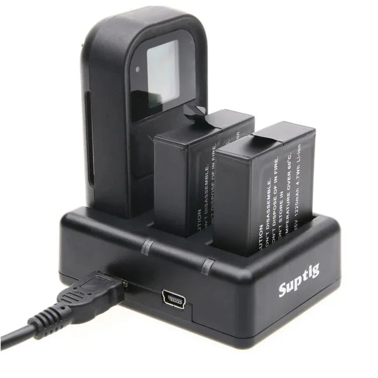 デュアルバッテリーチャージャー＋リモートコントロールチャージャー USBケーブル付き GoPro HERO7 Black /6 /5 (AHDBT-501)用、バッテリー別売、バッテリー＋リモートコントロールチャージャー