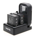 デュアルバッテリーチャージャー＋リモートコントロールチャージャー USBケーブル付き GoPro HERO7 Black /6 /5 (AHDBT-501)用、バッテリー別売、バッテリー＋リモートコントロールチャージャー