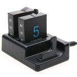デュアルバッテリーチャージャー＋リモートコントロールチャージャー USBケーブル付き GoPro HERO7 Black /6 /5 (AHDBT-501)用、バッテリー別売、バッテリー＋リモートコントロールチャージャー