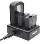 デュアルバッテリーチャージャー＋リモートコントロールチャージャー USBケーブル付き GoPro HERO7 Black /6 /5 (AHDBT-501)用、バッテリー別売、バッテリー＋リモートコントロールチャージャー