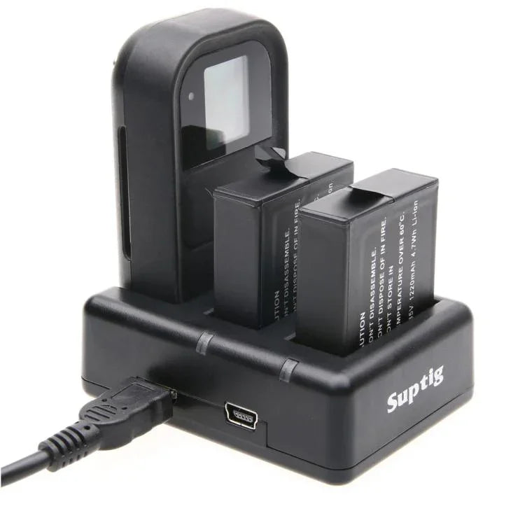 デュアルバッテリーチャージャー＋リモートコントロールチャージャー USBケーブル付き GoPro HERO7 Black /6 /5 (AHDBT-501)用、バッテリー別売、バッテリー＋リモートコントロールチャージャー