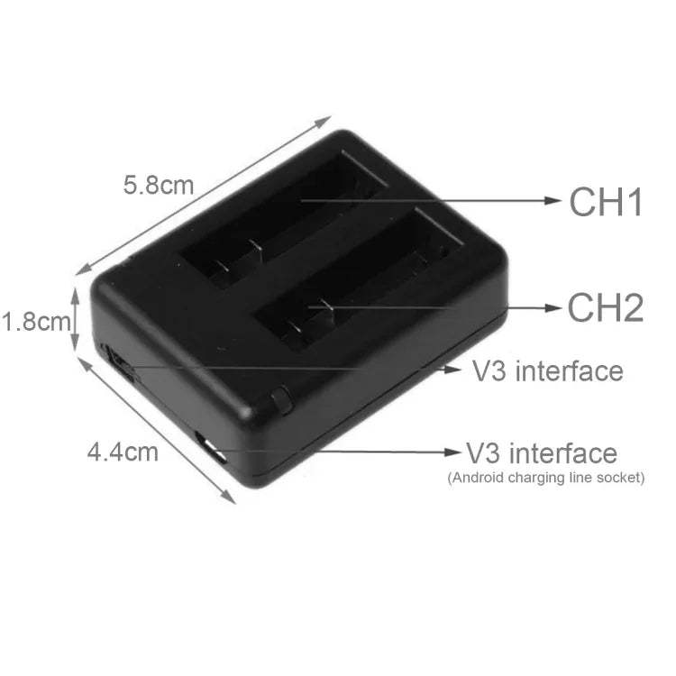 BC-AZ16 Xiaomi Xiaoyi II 4K用 デジタルカメラ USB デュアルバッテリーチャージャー, Xiaomi Xiaoyi II 4K用