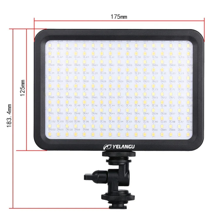 YELANGU YLG0504B 204 LEDs 1000LM 3300-5600K 無偏光調光スタジオライト ビデオ＆写真用ライト Canon、Nikon、DSLRカメラ用, 204 LEDs