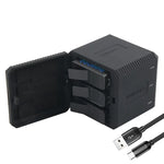 RUIGPRO GoPro HERO6/5用 USBトリプルバッテリーハウジング充電ボックス USBケーブル＆LEDインジケーターライト付き