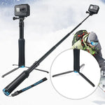 ポータブル折りたたみ三脚ホルダー セルフィーモノポッドスティック GoPro、Insta360、DJIおよびその他のアクションカメラ対応 長さ：23.5-81cm、RUIGPRO