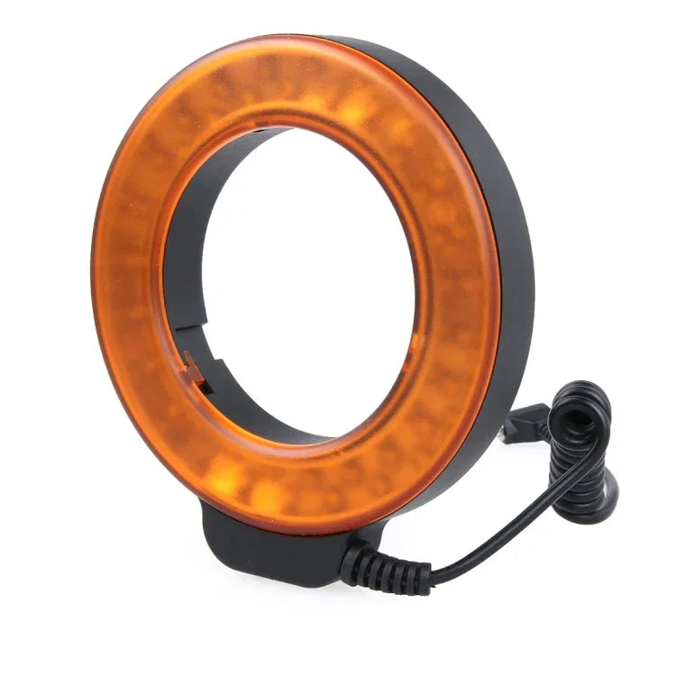 マクロレンズ用 48 LEDライト＆6アダプターリング(49mm/52mm/55mm/58mm/62mm/67mm)付き円形LEDフラッシュライト