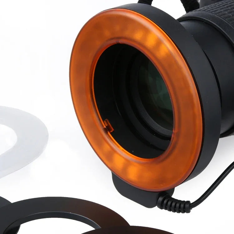 マクロレンズ用 48 LEDライト＆6アダプターリング(49mm/52mm/55mm/58mm/62mm/67mm)付き円形LEDフラッシュライト
