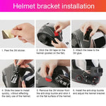 サイクリングヘルメット用接着式多関節アーム固定マウントセット Jフックバックルマウント＆ネジ付き GoPro、Insta360、DJIおよびその他アクションカメラ用, サイクリングヘルメットキット