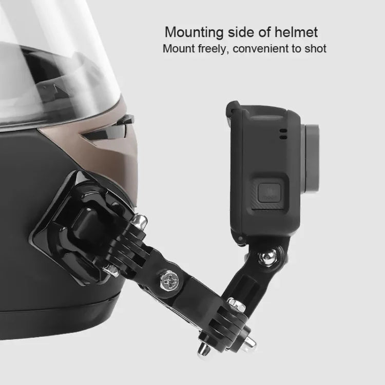 サイクリングヘルメット用接着式多関節アーム固定マウントセット Jフックバックルマウント＆ネジ付き GoPro、Insta360、DJIおよびその他アクションカメラ用, サイクリングヘルメットキット
