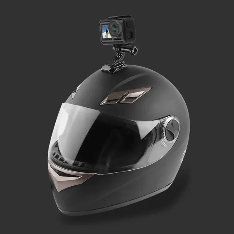 サイクリングヘルメット用接着式多関節アーム固定マウントセット Jフックバックルマウント＆ネジ付き GoPro、Insta360、DJIおよびその他アクションカメラ用, サイクリングヘルメットキット