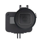 ハウジングシェル CNC アルミ合金 保護ケージ 保険フレーム付き & 52mm UV レンズ GoPro HERO7 Black /6 /5 用、52mm UV ブラック