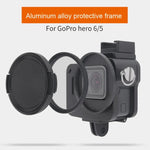 ハウジングシェル CNC アルミ合金 保護ケージ 保険フレーム付き & 52mm UV レンズ GoPro HERO7 Black /6 /5 用、52mm UV ブラック