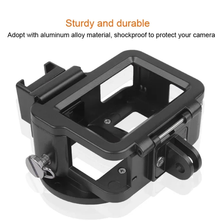 ハウジングシェル CNC アルミ合金 保護ケージ 保険フレーム付き & 52mm UV レンズ GoPro HERO7 Black /6 /5 用、52mm UV ブラック