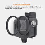 ハウジングシェル CNC アルミ合金 保護ケージ 保険フレーム付き & 52mm UV レンズ GoPro HERO7 Black /6 /5 用、52mm UV ブラック