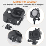 ハウジングシェル CNC アルミ合金 保護ケージ 保険フレーム付き & 52mm UV レンズ GoPro HERO7 Black /6 /5 用、52mm UV ブラック