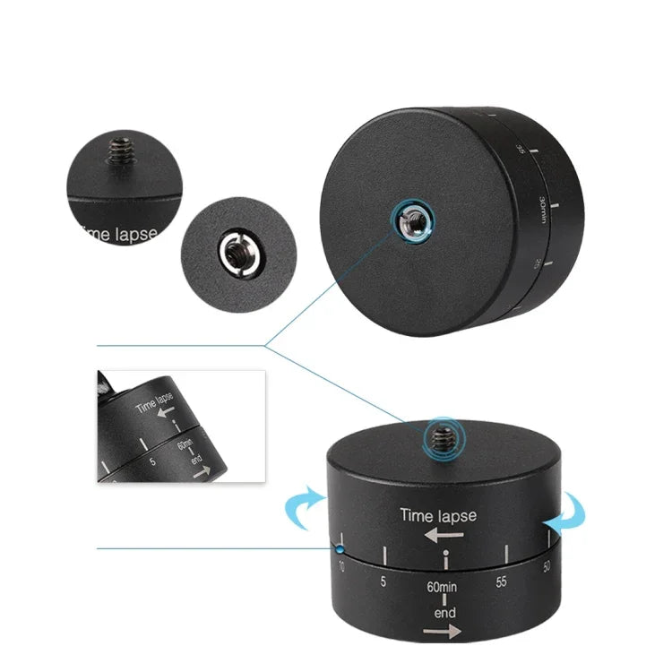 360度自動回転 60分タイムラプス スタビライザートライポッドヘッドアダプター GoPro用, 60分