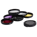 JUNESTAR 7-in-1 プロフェッショナル 37mm レンズフィルター（CPL + UV + ND4 + 赤 + 黄 + FLD / 紫）＆レンズ保護キャップ GoPro HERO4 / 3+ / 3 スポーツアクションカメラ用、7-in-1