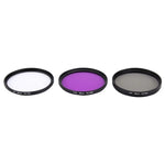 JUNESTAR 3-in-1 プロフェッショナル 58mm レンズフィルター（CPL + UV + FLD / パープル）GoPro & Xiaomi Xiaoyi Yi スポーツアクションカメラ用、3-in-1