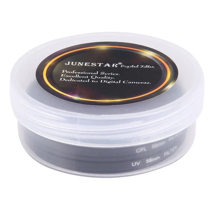 JUNESTAR 3-in-1 プロフェッショナル 58mm レンズフィルター（CPL + UV + FLD / パープル）GoPro & Xiaomi Xiaoyi Yi スポーツアクションカメラ用、3-in-1