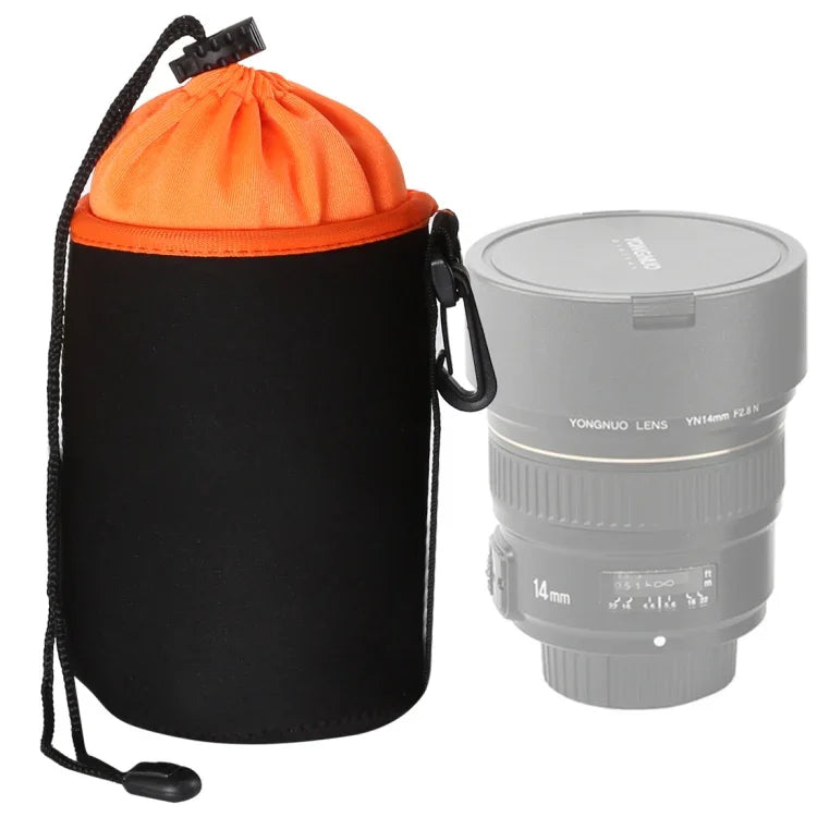 SLRカメラレンズバッグ マイクロ一眼レンズバッグ レンズ内側バイルバッグ 防水保護ケース ベルベット厚手付き、直径：10cm、高さ：14cm、直径：10cm、高さ：14cm