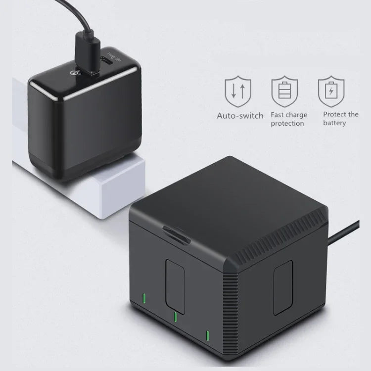 RUIGPRO USBトリプルバッテリーハウジング充電ボックス LEDインジケーター付き DJI OSMO Action 1用, 充電ボックス