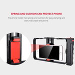YLG0901B Vloggingライブ配信スマートフォン用プラスチックケージ ビデオリグ 映画制作録画用ハンドルスタビライザーブラケット iPhone、Galaxy、Huawei、Xiaomi、HTC、LG、Google他スマートフォン対応 YLG0901B