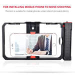 YLG0901B Vloggingライブ配信スマートフォン用プラスチックケージ ビデオリグ 映画制作録画用ハンドルスタビライザーブラケット iPhone、Galaxy、Huawei、Xiaomi、HTC、LG、Google他スマートフォン対応 YLG0901B
