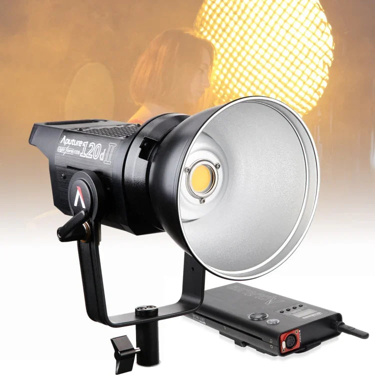 Aputure LS C120D II 高演色CRI 96ライトストームナチュラルホワイトライト5500K COB LEDスタジオビデオライト、2.4GHzワイヤレスリモコン＆コントロールボックス付き