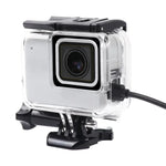GoPro HERO7 ホワイト / シルバー用 スケルトンハウジング サイドホロー保護ケース バックル付き ベーシックマウント＆ネジ、サイドホロー