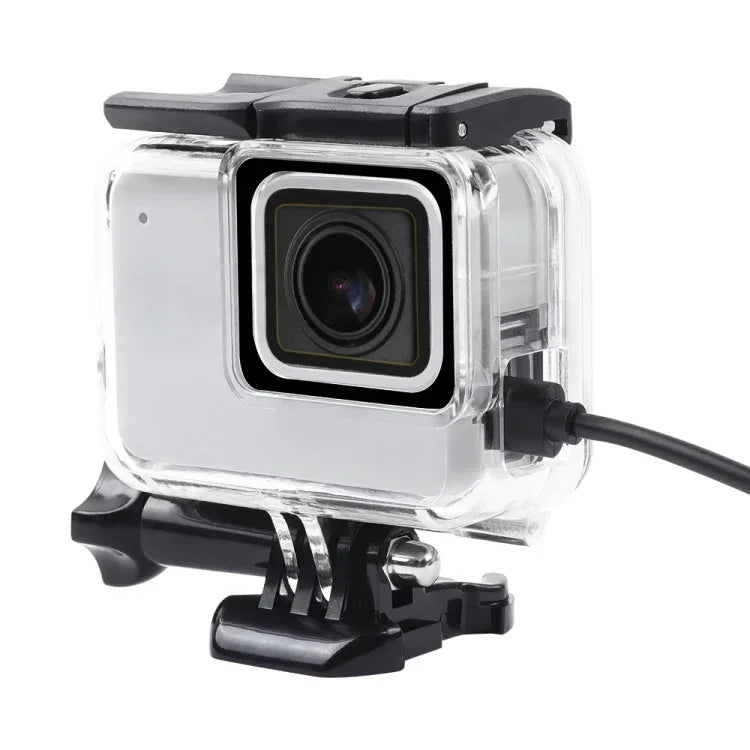 GoPro HERO7 ホワイト / シルバー用 スケルトンハウジング サイドホロー保護ケース バックル付き ベーシックマウント＆ネジ、サイドホロー