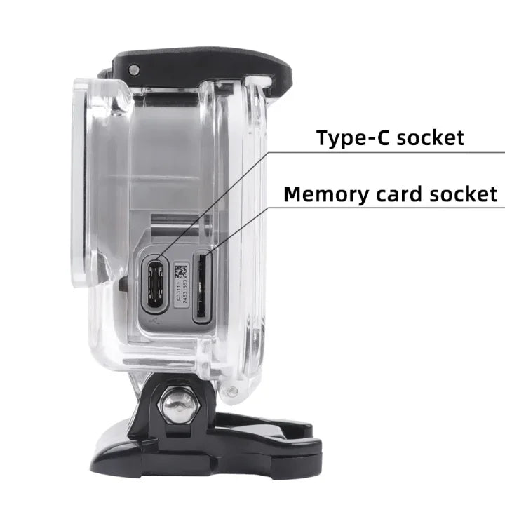 GoPro HERO7 ホワイト / シルバー用 スケルトンハウジング サイドホロー保護ケース バックル付き ベーシックマウント＆ネジ、サイドホロー