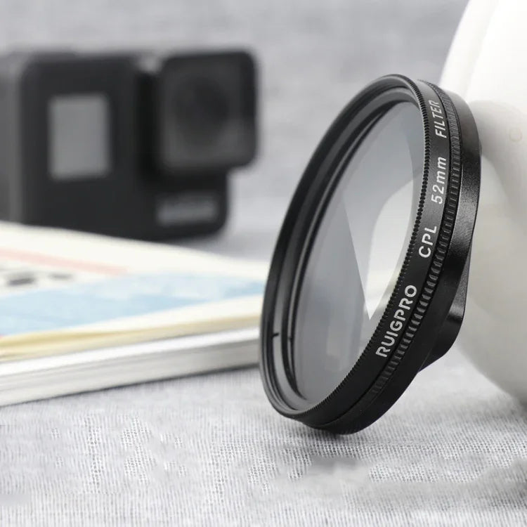 RUIGPRO GoPro HERO 7/6/5用 プロフェッショナル 52mm CPLレンズフィルター フィルターアダプターリング＆レンズキャップ付き、CPLレンズ