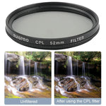 RUIGPRO GoPro HERO 7/6/5用 プロフェッショナル 52mm CPLレンズフィルター フィルターアダプターリング＆レンズキャップ付き、CPLレンズ