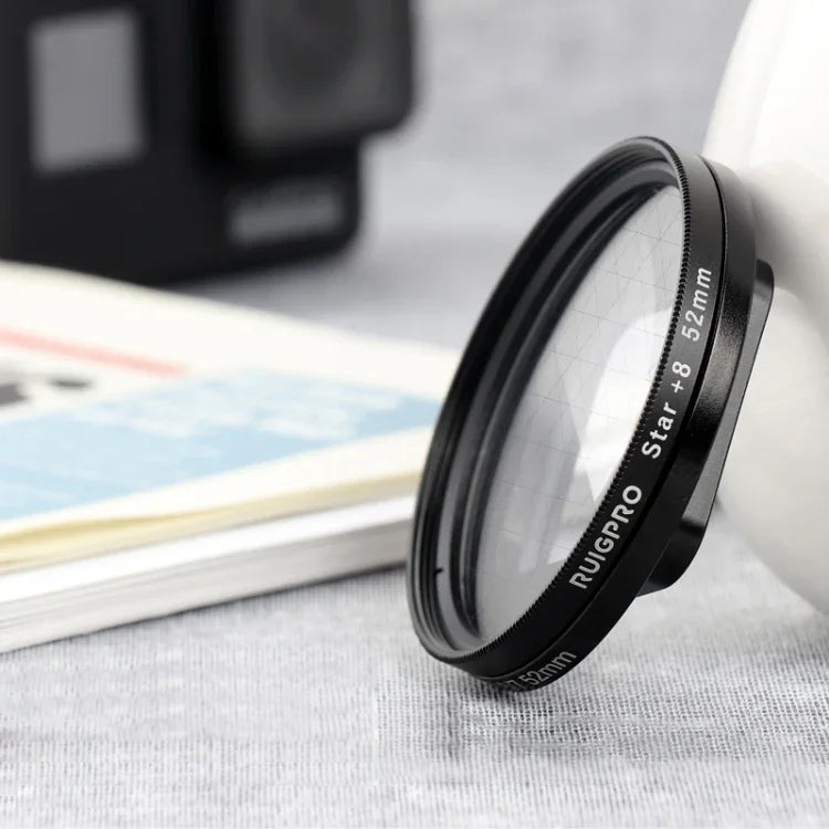 RUIGPRO GoPro HERO 7/6/5用 プロフェッショナル 52mm 8Xスターエフェクトレンズフィルター フィルターアダプターリング＆レンズキャップ付き, スターエフェクトレンズ