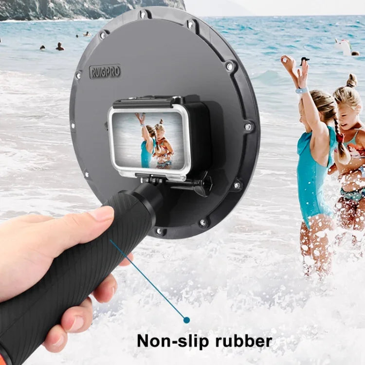 RUIGPRO 浮遊型ハンドグリップドームポート 水中ダイビングカメラレンズ透明カバー DJI Osmo Action用, Osmo Action