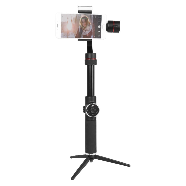 AFI V5 スムーズ 3軸 ハンドヘルド アルミニウム ブラシレス ジンバルスタビライザー 三脚マウント＆スマートフォン用補助光付き（6インチ以内対応、顔追跡対応）
